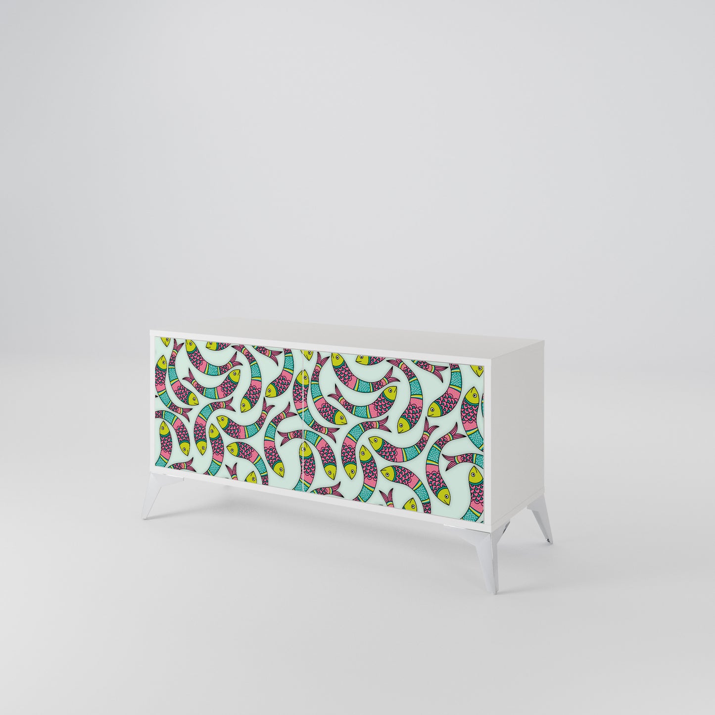 INDIAN FISH Compact 2-Door TV Cabinet