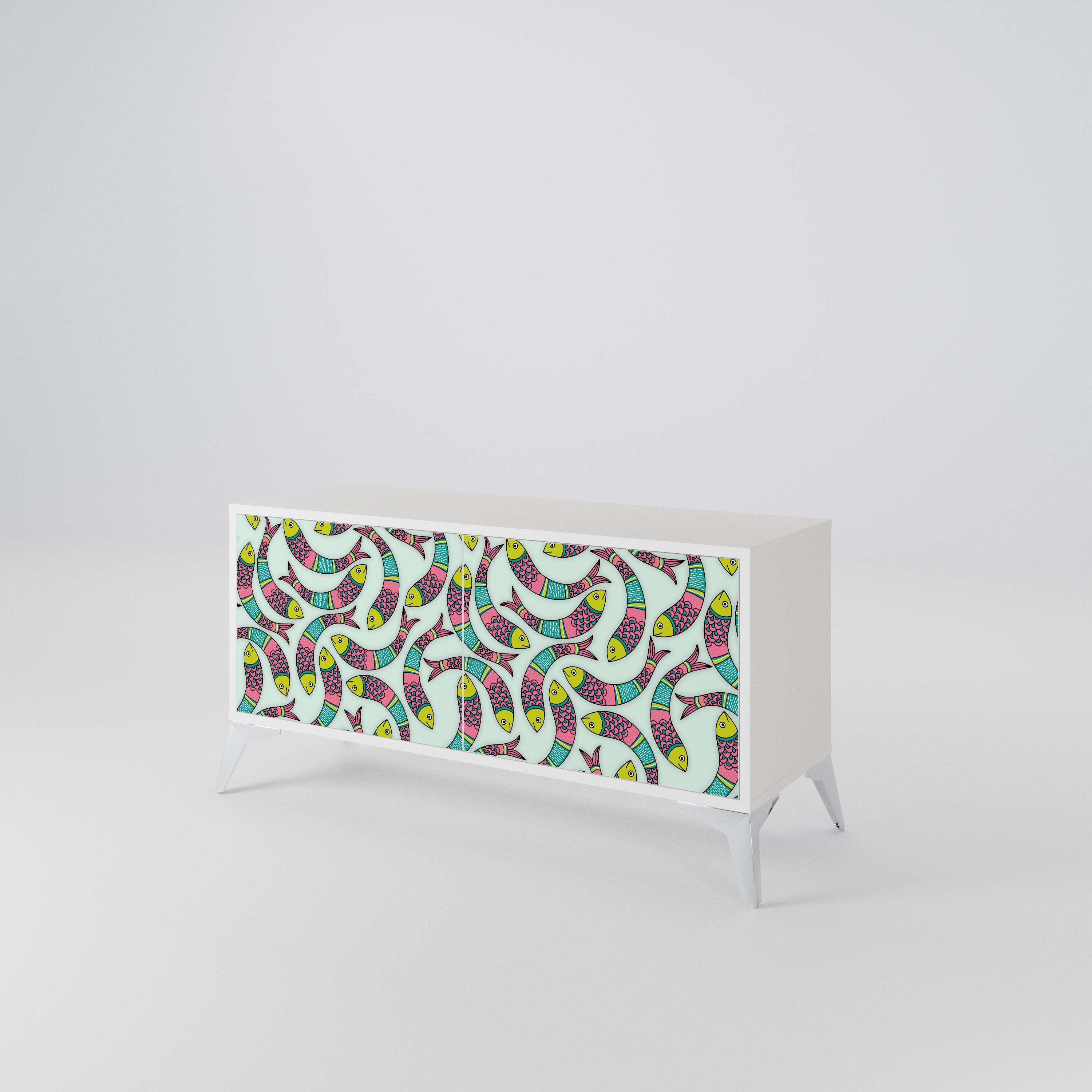 INDIAN FISH Compact 2-Door TV Cabinet