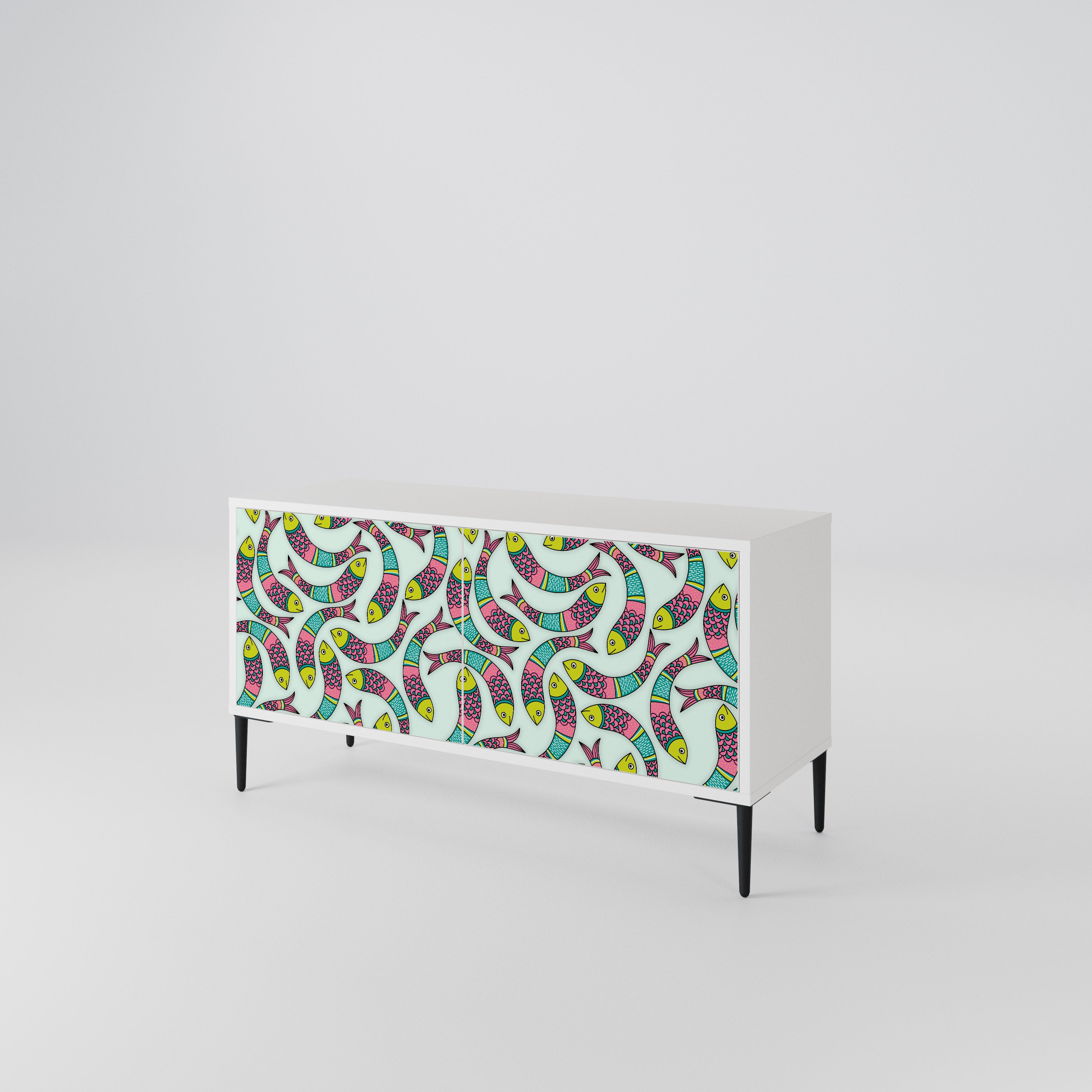 INDIAN FISH Compact 2-Door TV Cabinet