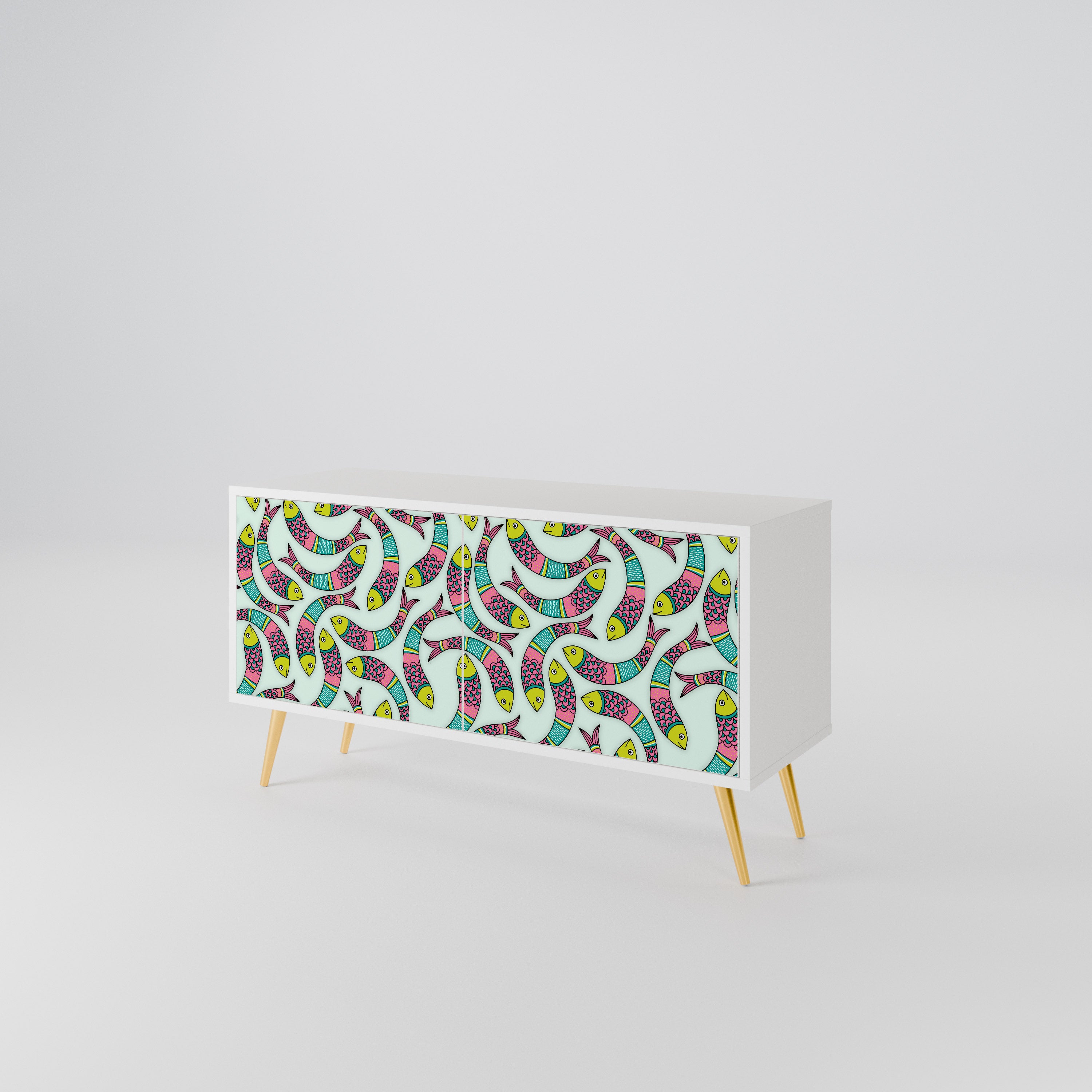 INDIAN FISH Compact 2-Door TV Cabinet