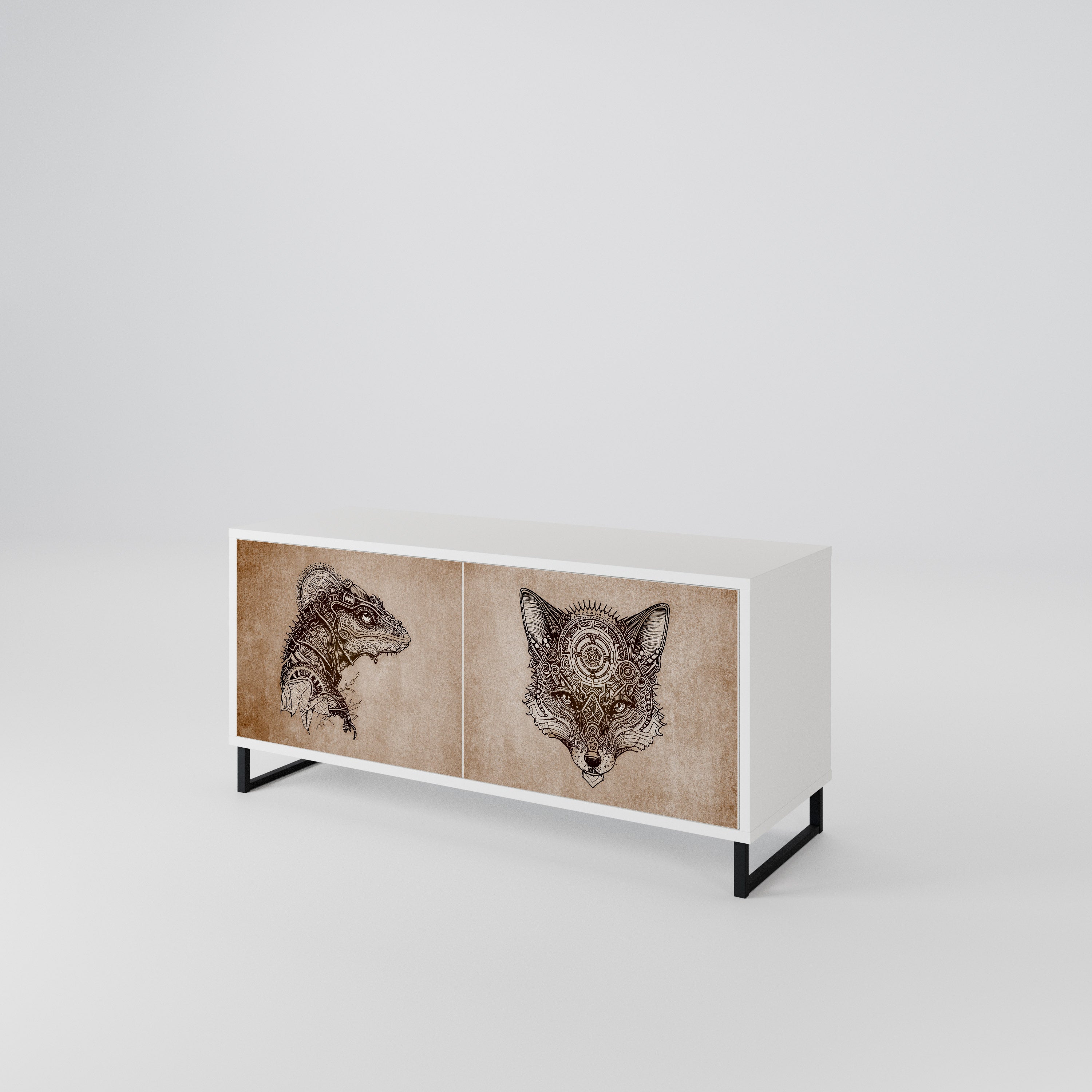 STEAMPUNK CLAN Compact 2-Door TV Cabinet