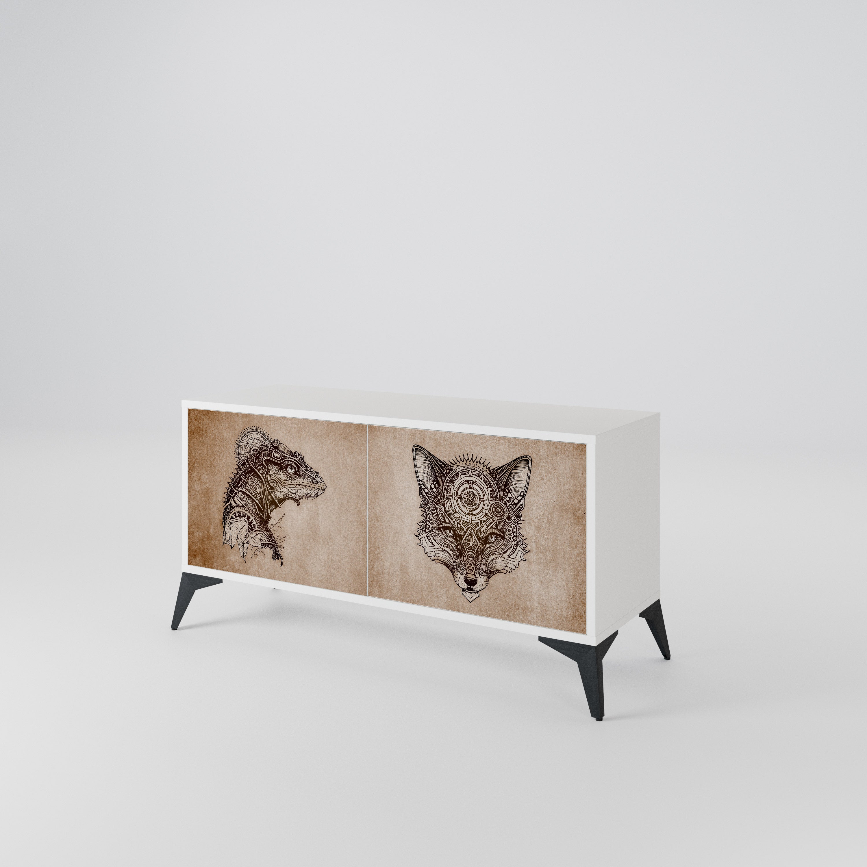 STEAMPUNK CLAN Compact 2-Door TV Cabinet