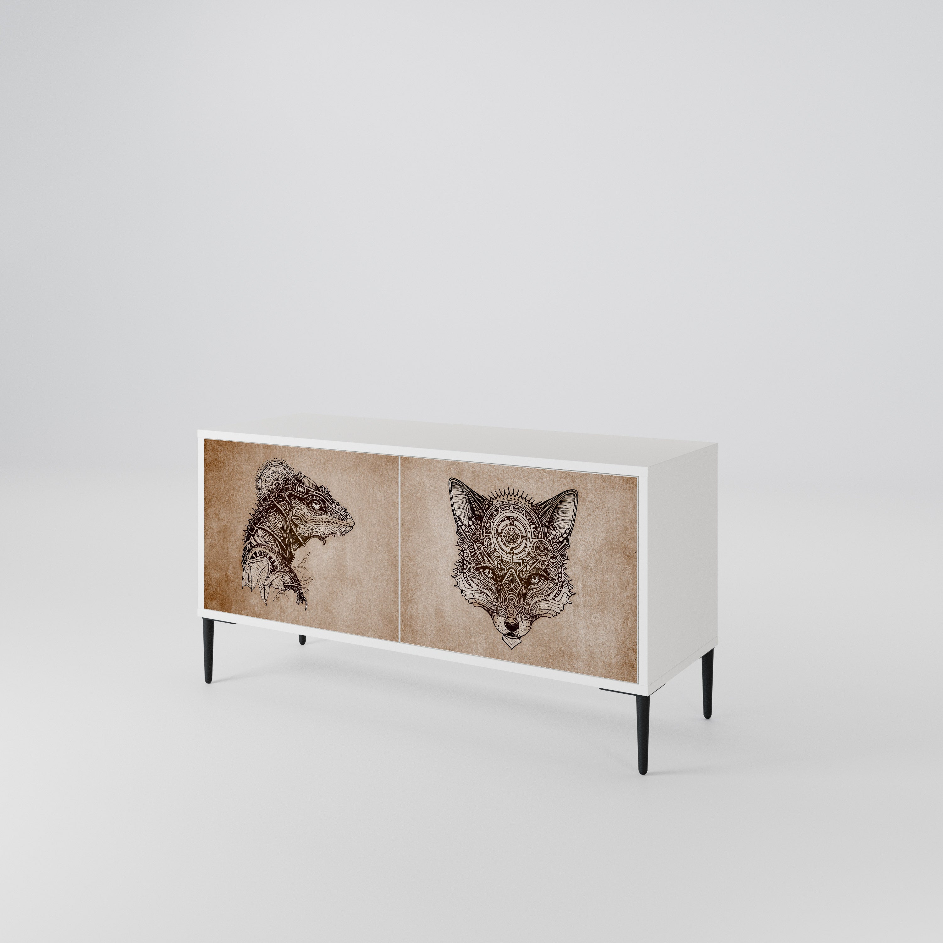 STEAMPUNK CLAN Compact 2-Door TV Cabinet