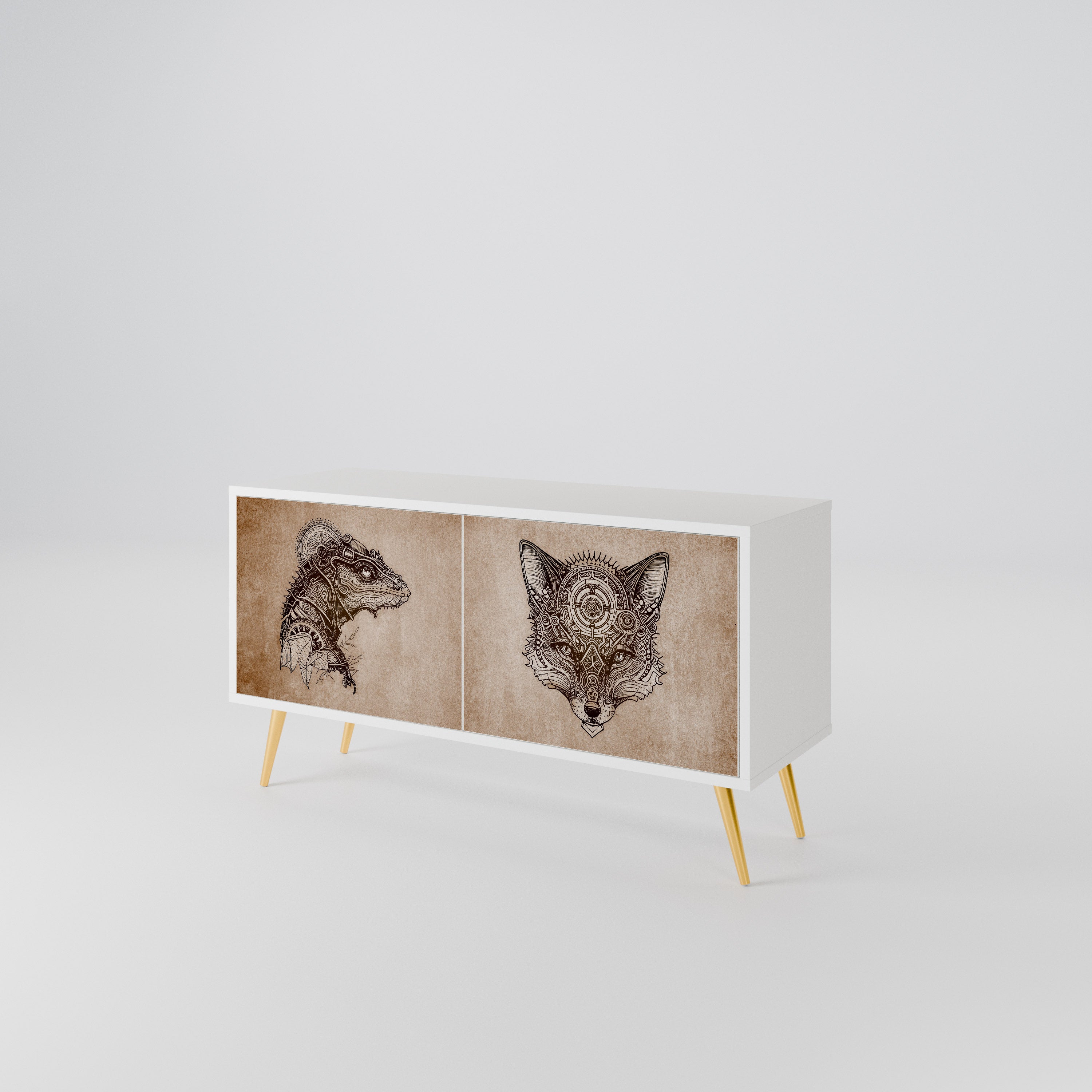 STEAMPUNK CLAN Compact 2-Door TV Cabinet