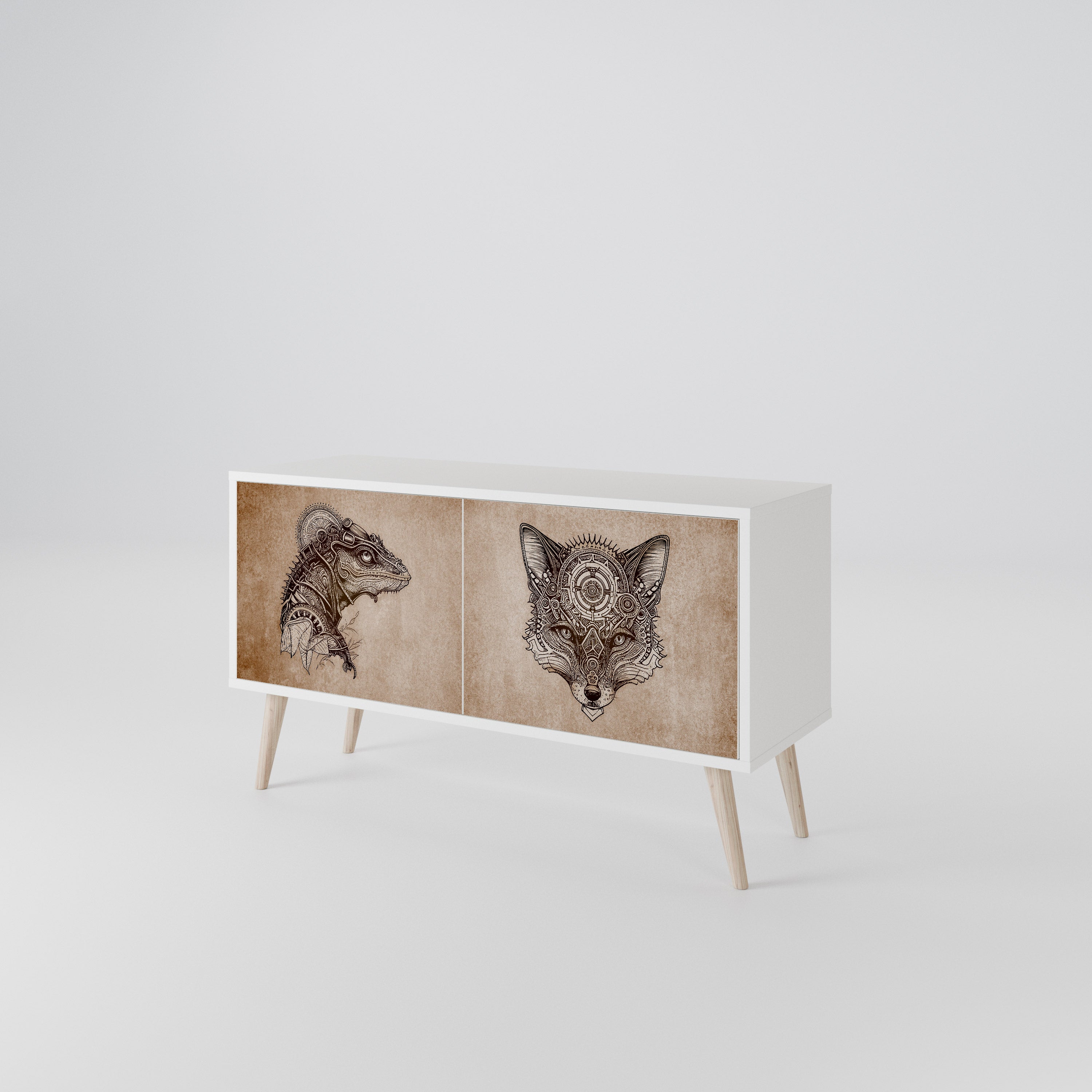 STEAMPUNK CLAN Compact 2-Door TV Cabinet
