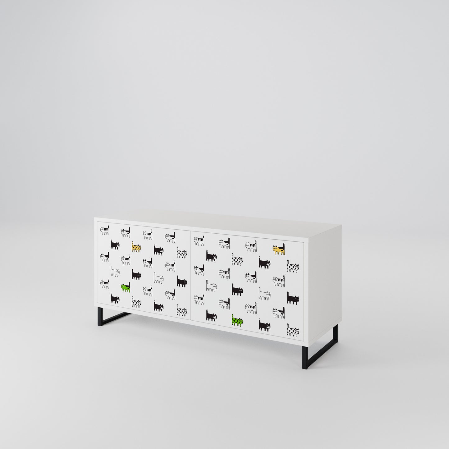 CATS COMPILATION Compact 2-Door TV Cabinet