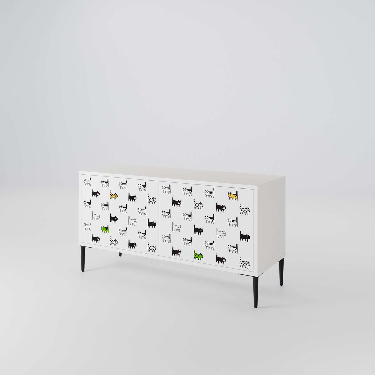 CATS COMPILATION Compact 2-Door TV Cabinet