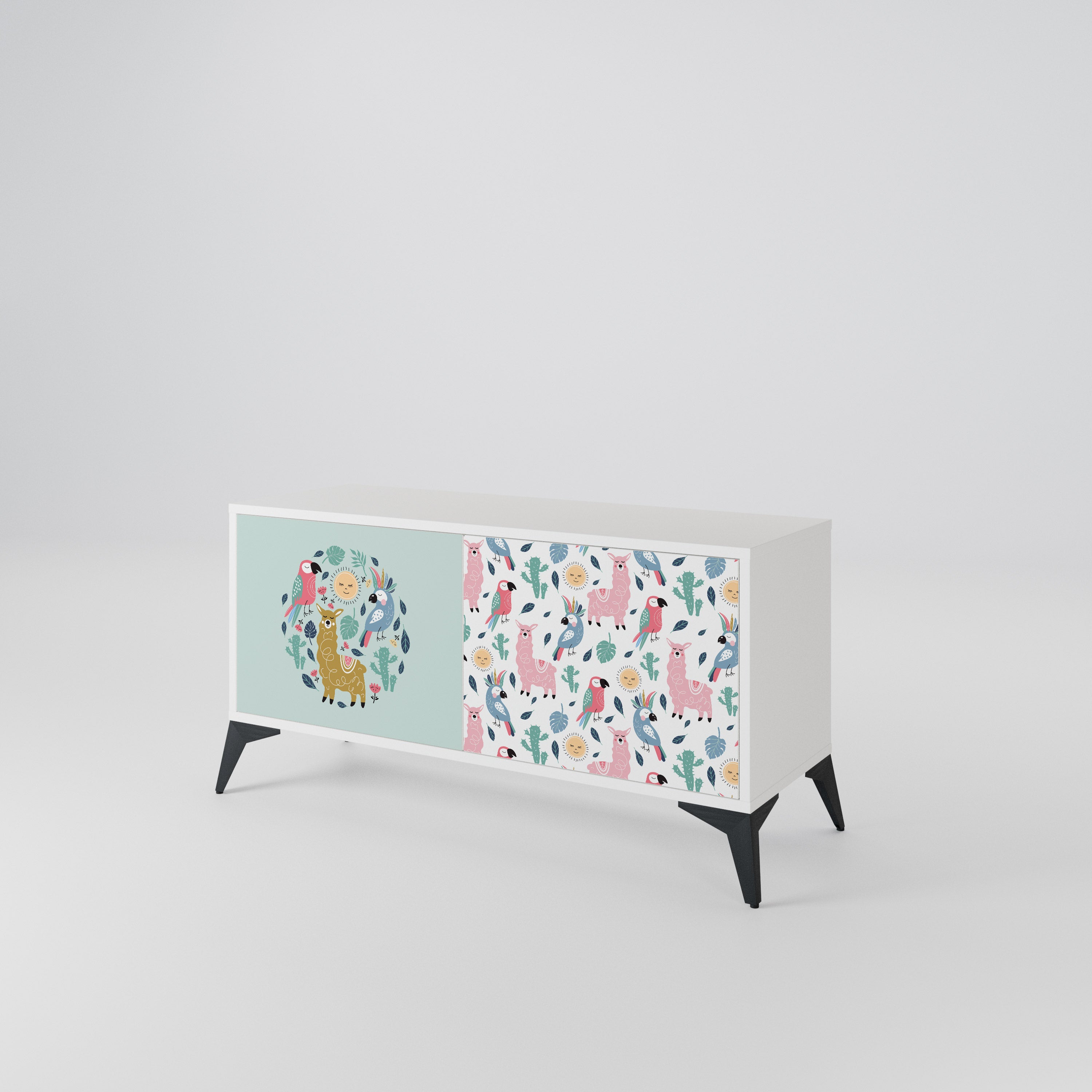 COLORFUL ALPACAS Compact 2-Door TV Cabinet
