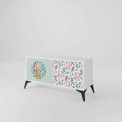 COLORFUL ALPACAS Compact 2-Door TV Cabinet