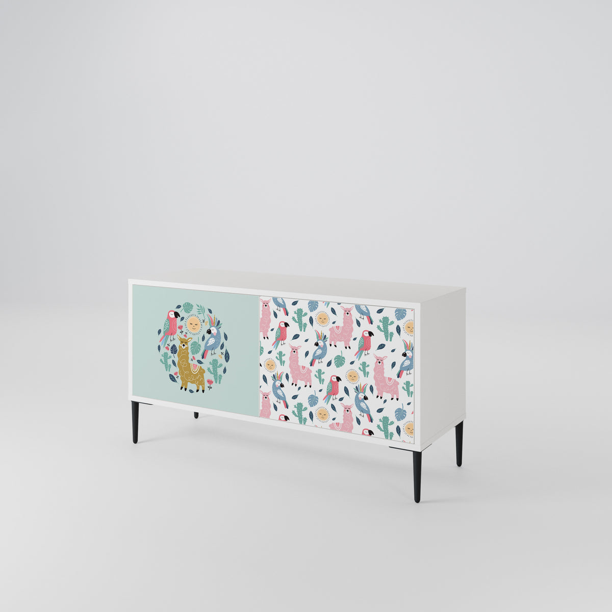 COLORFUL ALPACAS Compact 2-Door TV Cabinet