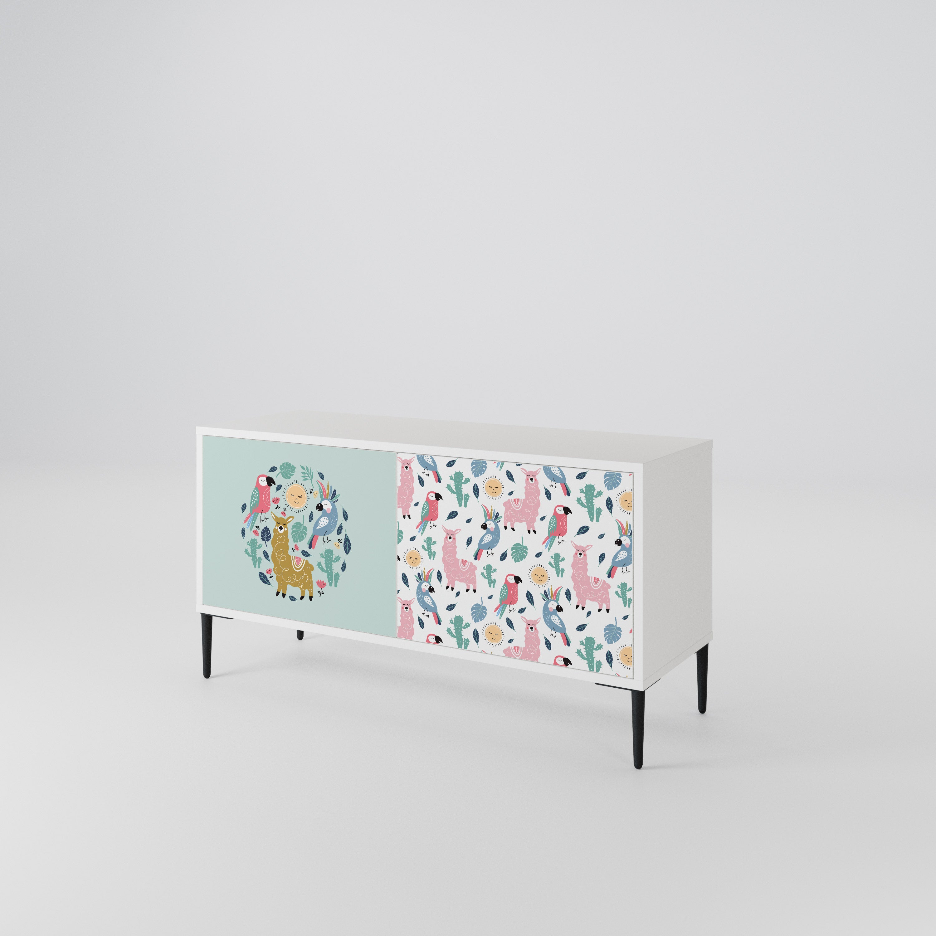 COLORFUL ALPACAS Compact 2-Door TV Cabinet