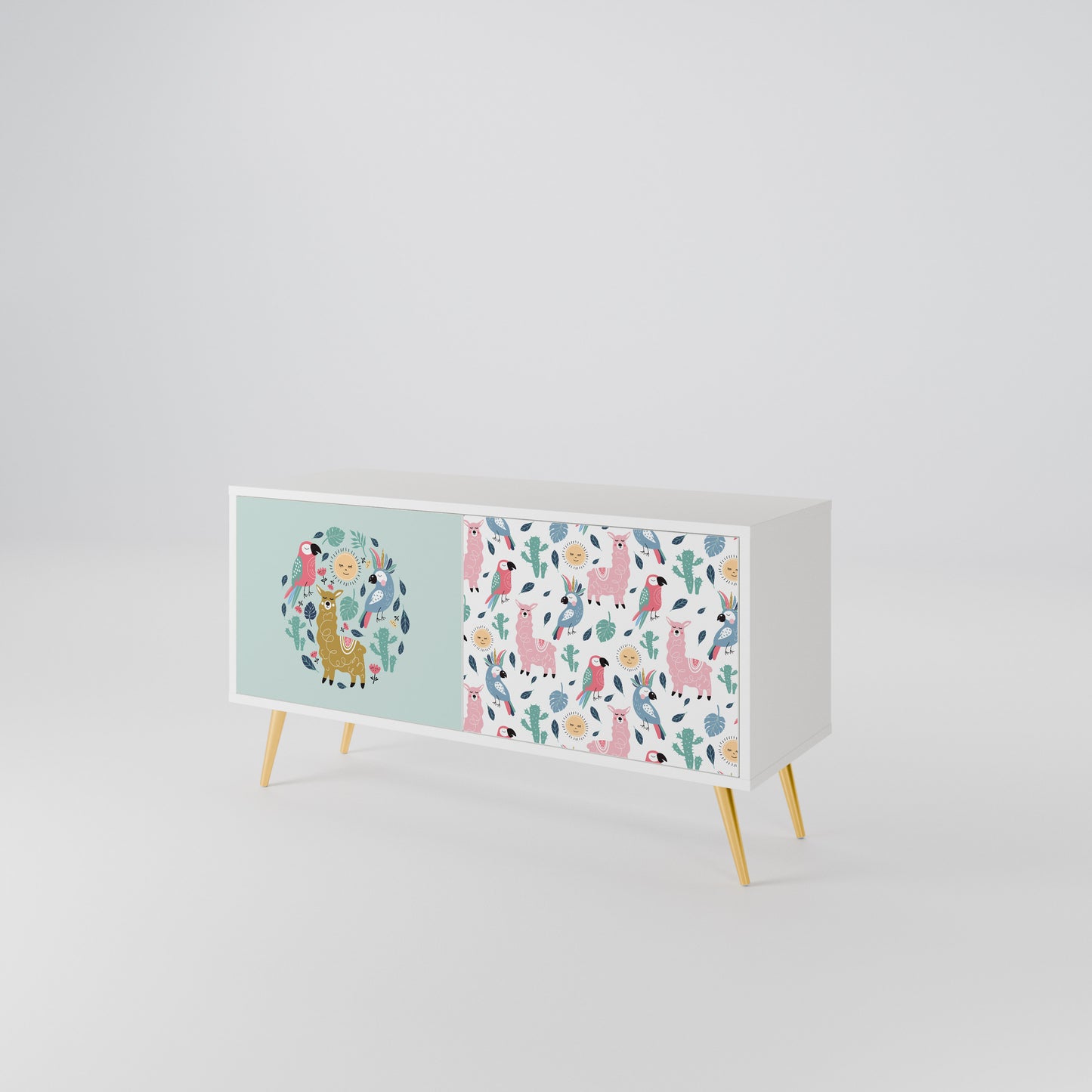 COLORFUL ALPACAS Compact 2-Door TV Cabinet