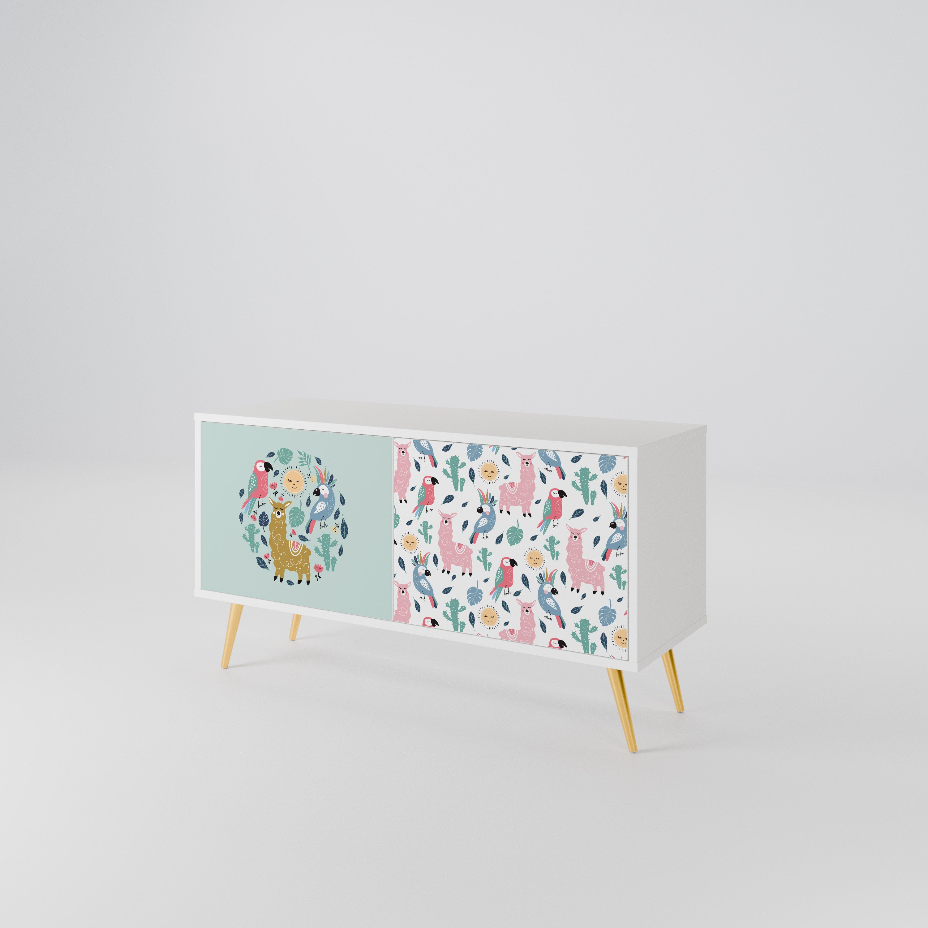 COLORFUL ALPACAS Compact 2-Door TV Cabinet