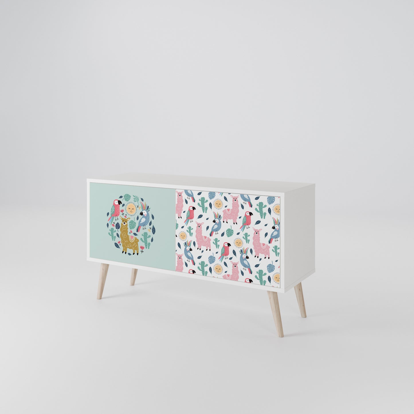 COLORFUL ALPACAS Compact 2-Door TV Cabinet