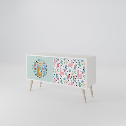 COLORFUL ALPACAS Compact 2-Door TV Cabinet