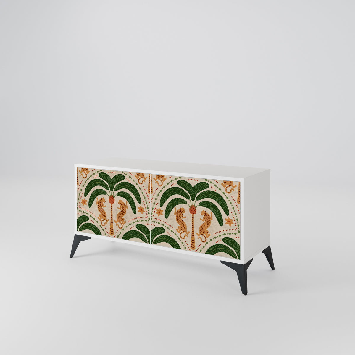 DANCING PREDATORS Compact 2-Door TV Cabinet