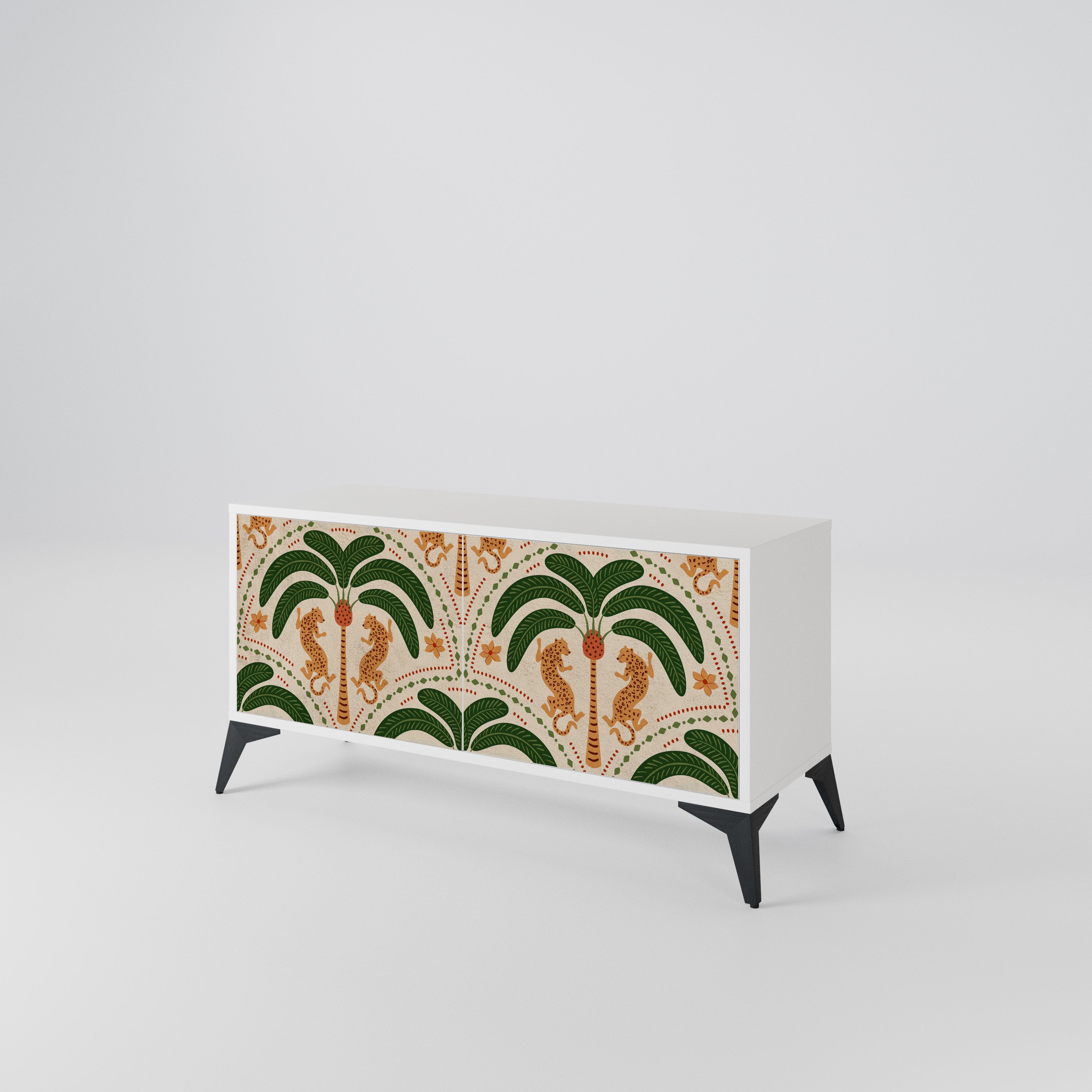 DANCING PREDATORS Compact 2-Door TV Cabinet
