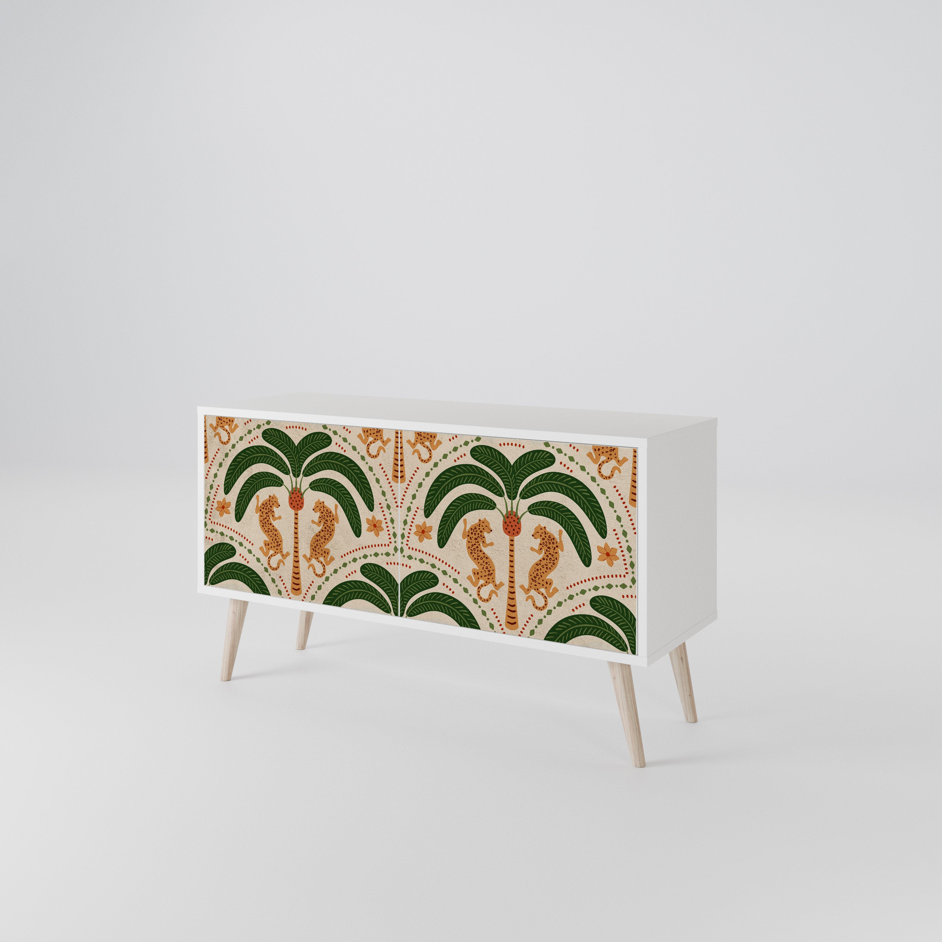 DANCING PREDATORS Compact 2-Door TV Cabinet