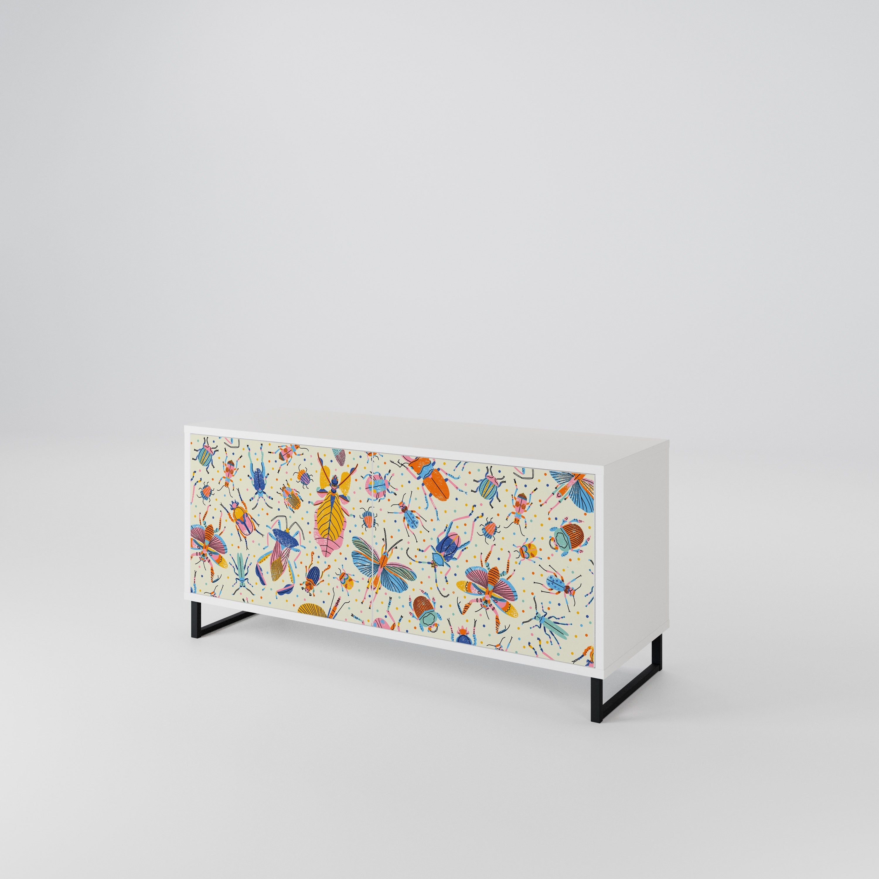 COLORFUL INSECTS Compact 2-Door TV Cabinet