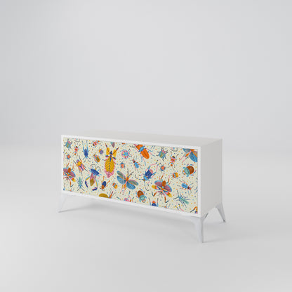 COLORFUL INSECTS Compact 2-Door TV Cabinet