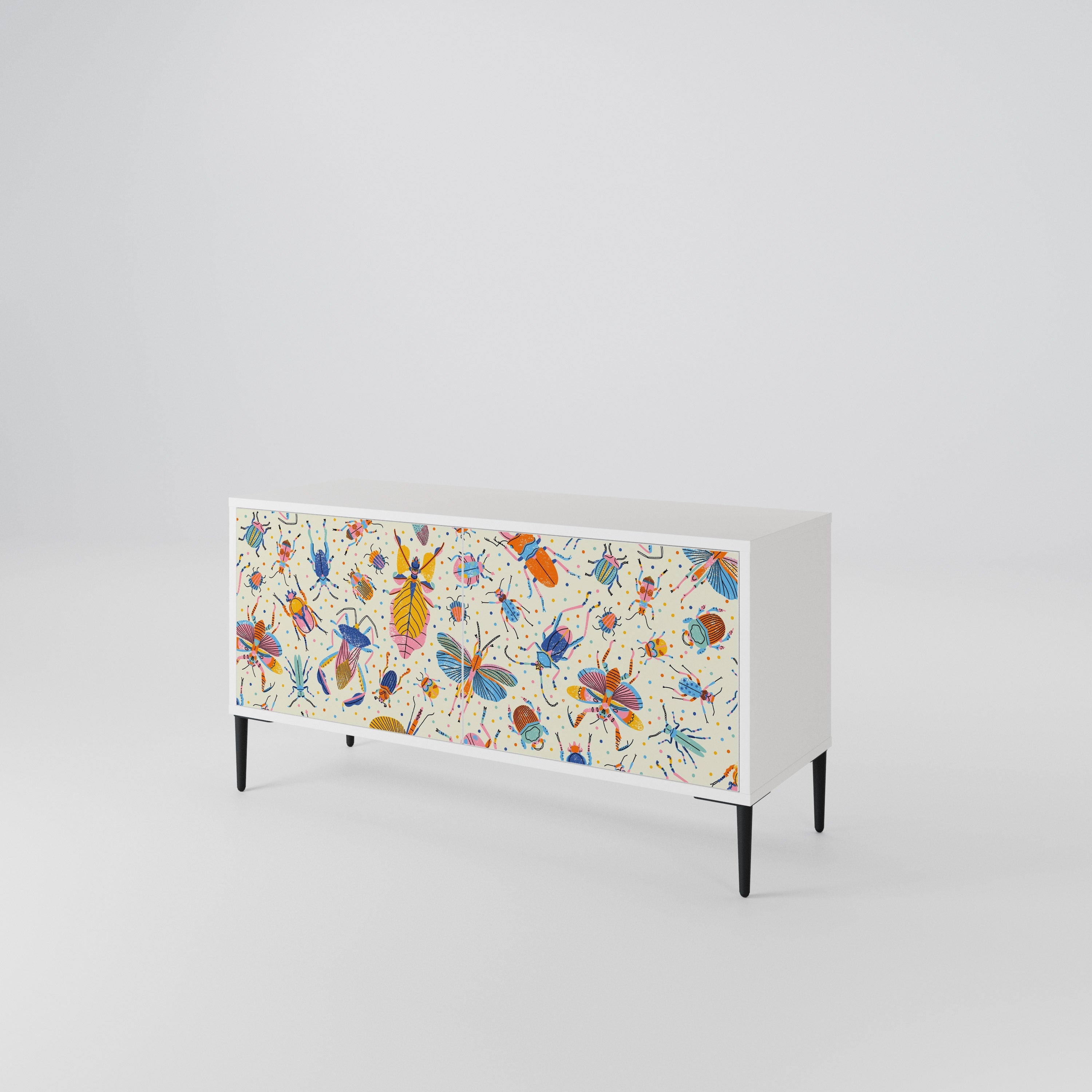 COLORFUL INSECTS Compact 2-Door TV Cabinet