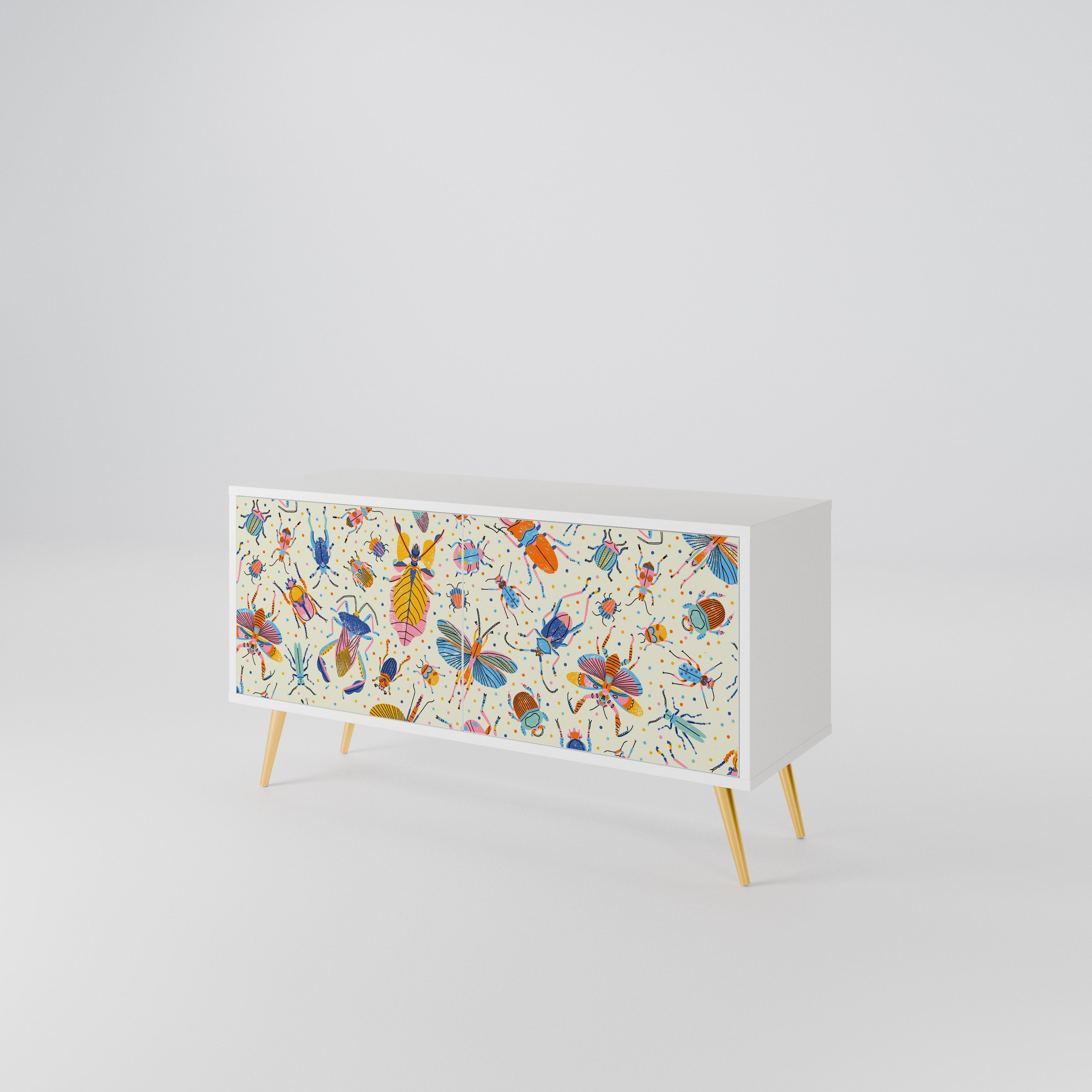 COLORFUL INSECTS Compact 2-Door TV Cabinet