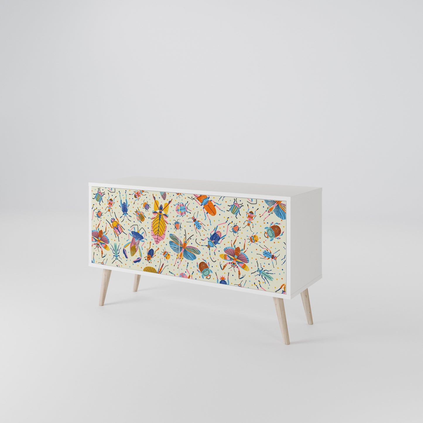 COLORFUL INSECTS Compact 2-Door TV Cabinet