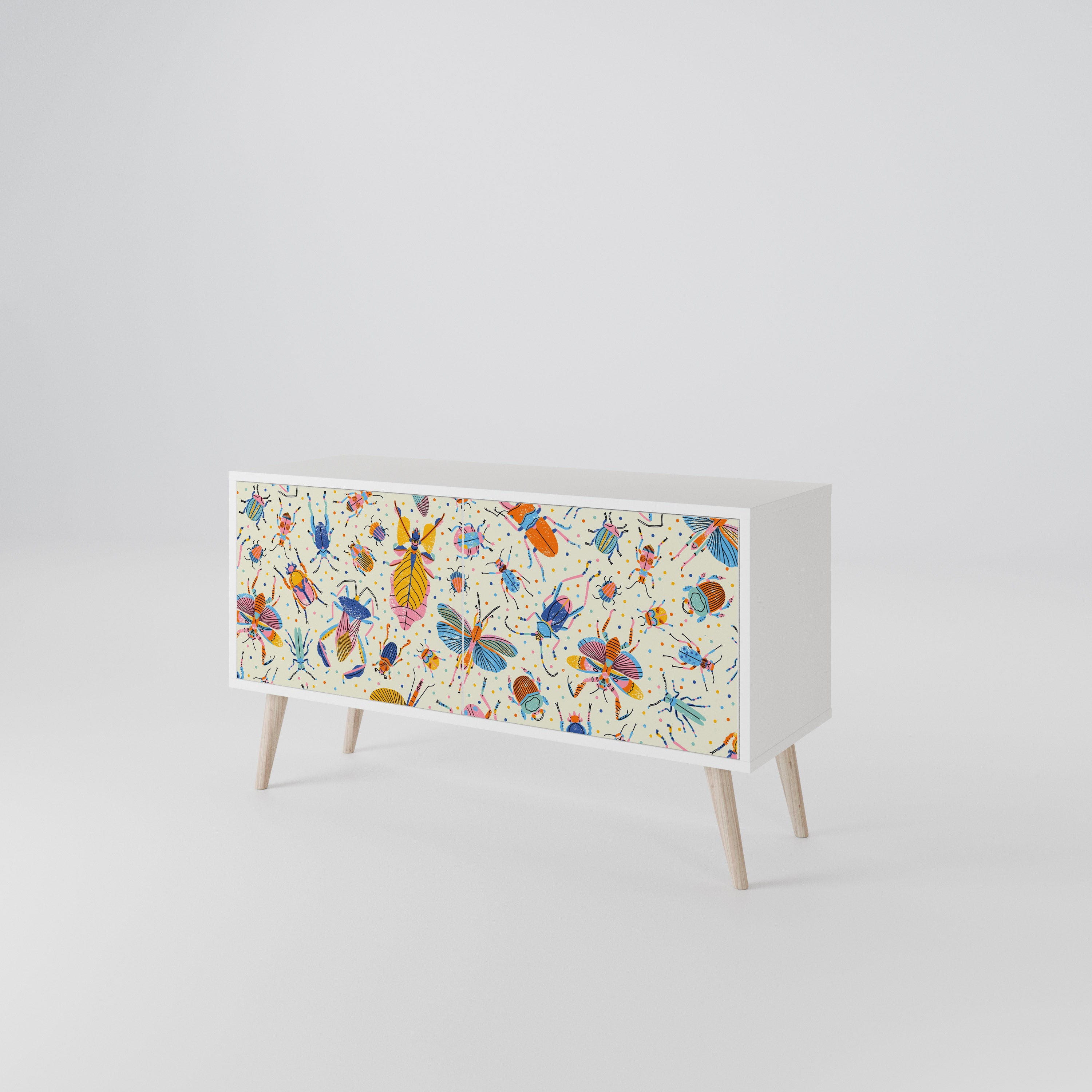 COLORFUL INSECTS Compact 2-Door TV Cabinet