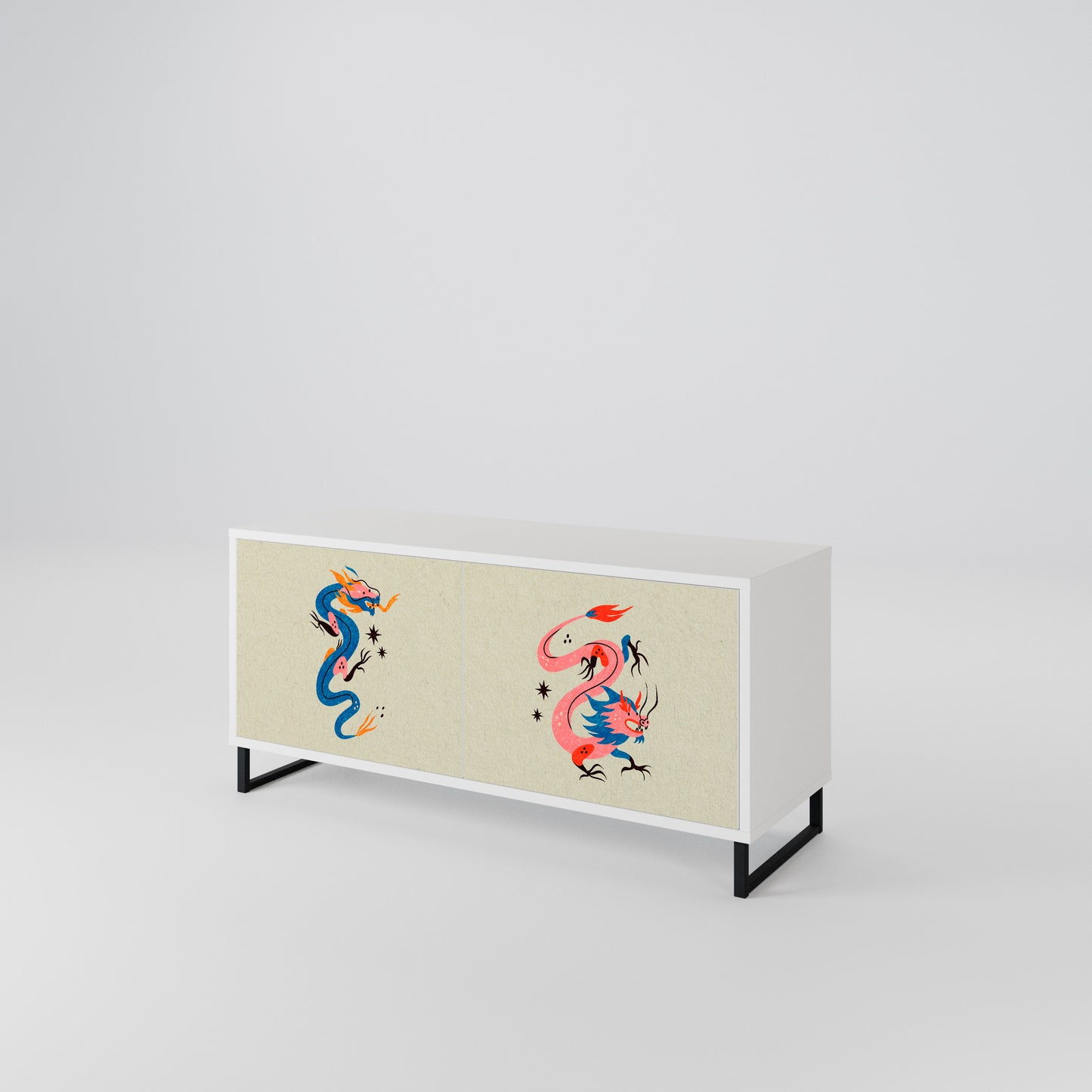 MYTHOLOGICAL CREATURES Compact 2-Door TV Cabinet