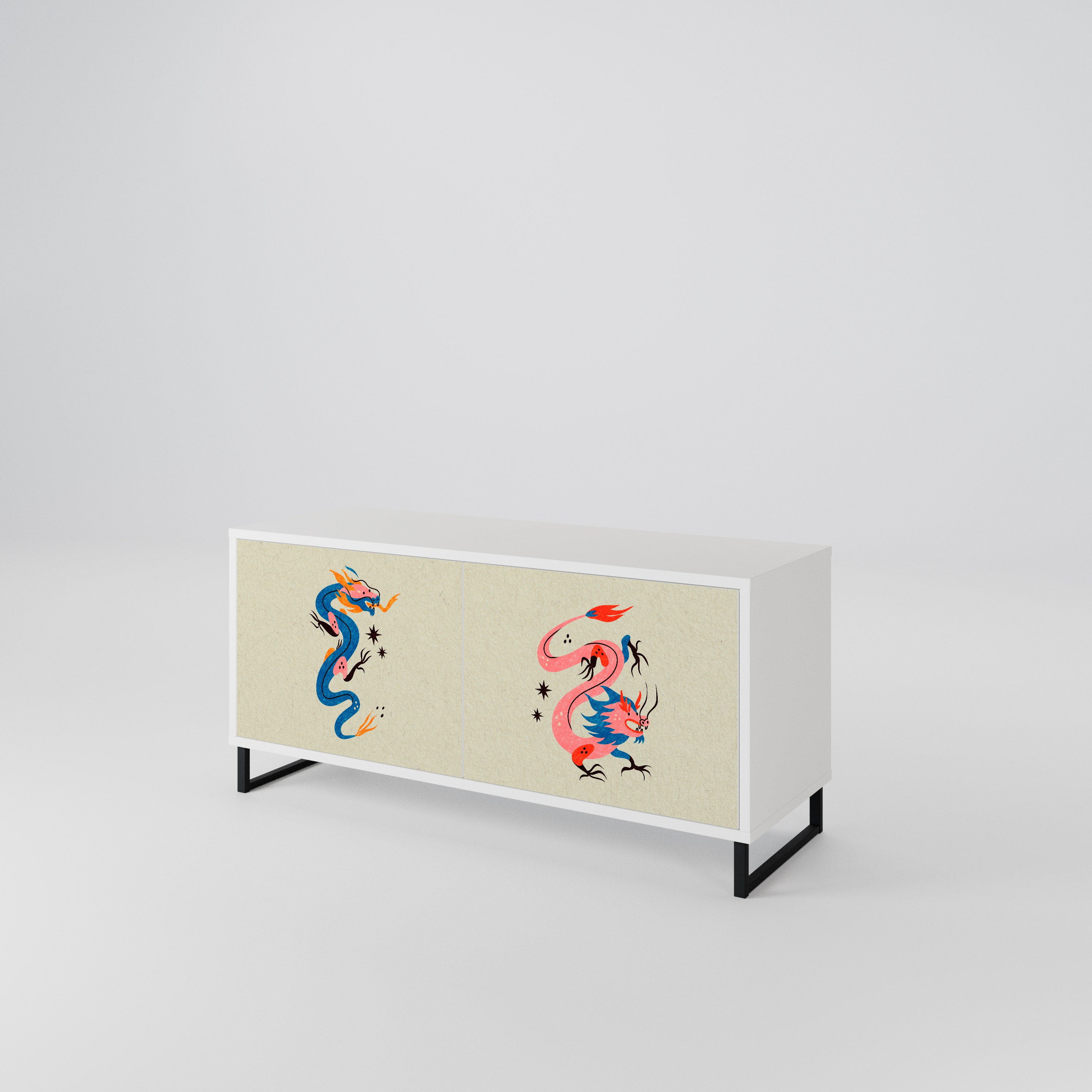 MYTHOLOGICAL CREATURES Compact 2-Door TV Cabinet