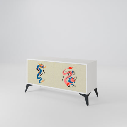 MYTHOLOGICAL CREATURES Compact 2-Door TV Cabinet