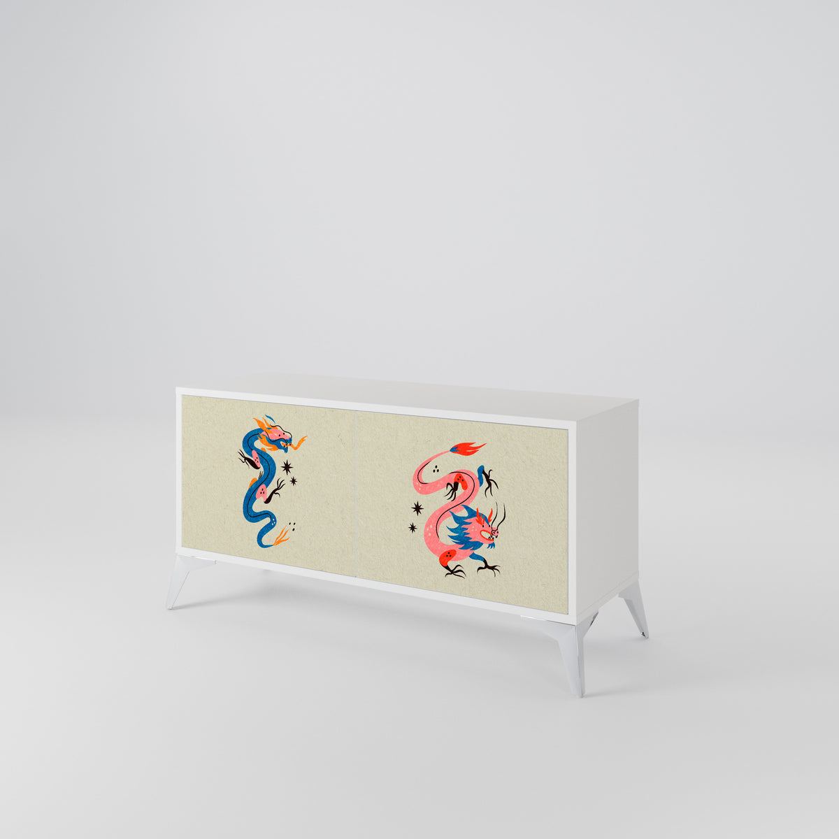MYTHOLOGICAL CREATURES Compact 2-Door TV Cabinet
