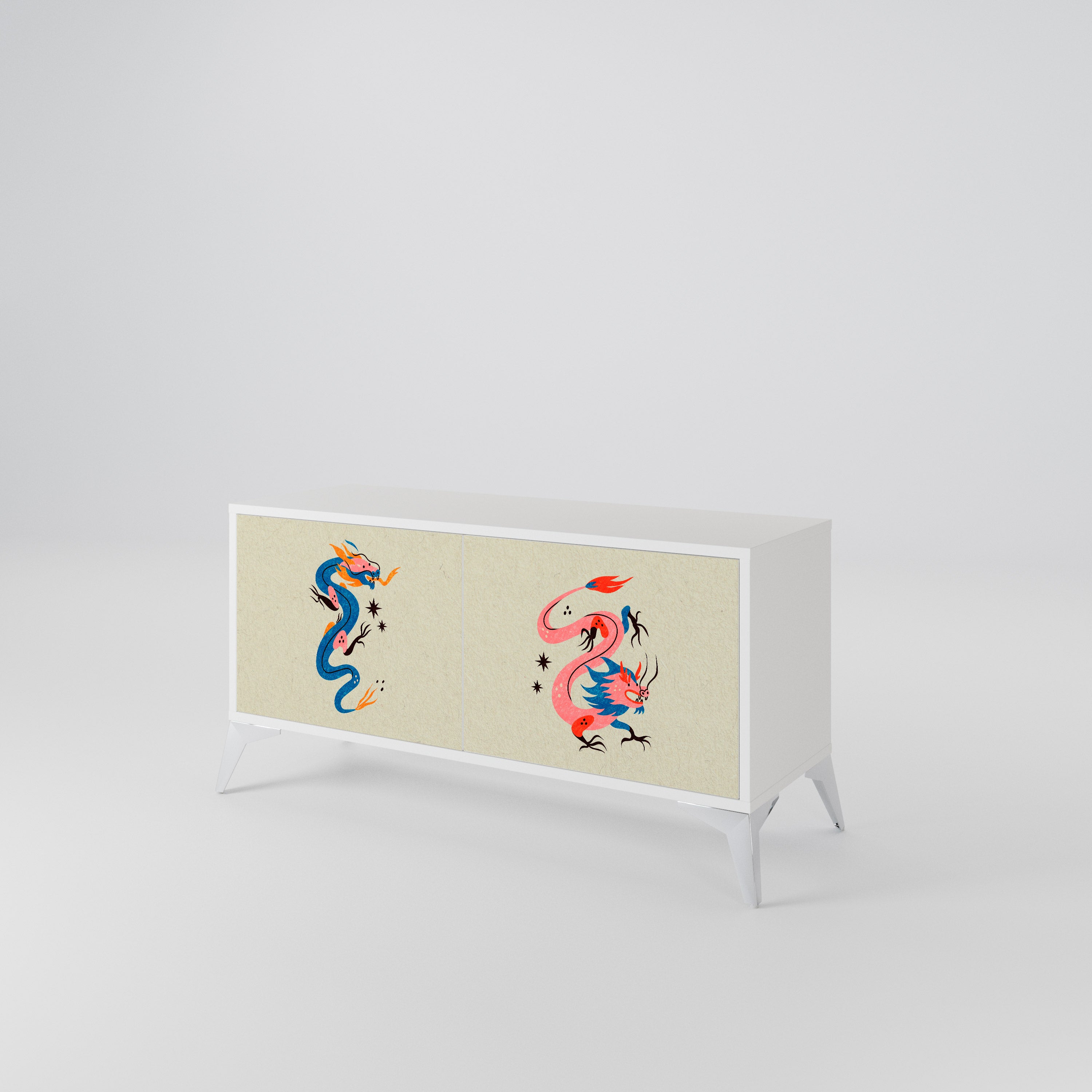 MYTHOLOGICAL CREATURES Compact 2-Door TV Cabinet