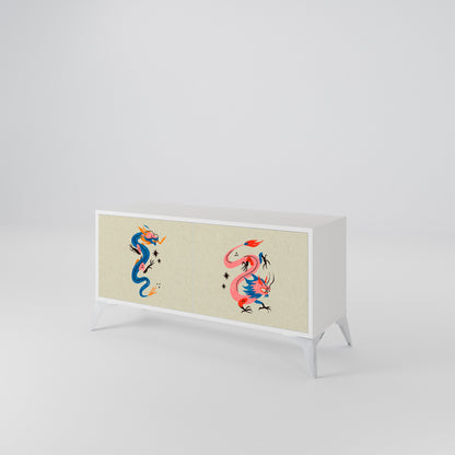MYTHOLOGICAL CREATURES Compact 2-Door TV Cabinet
