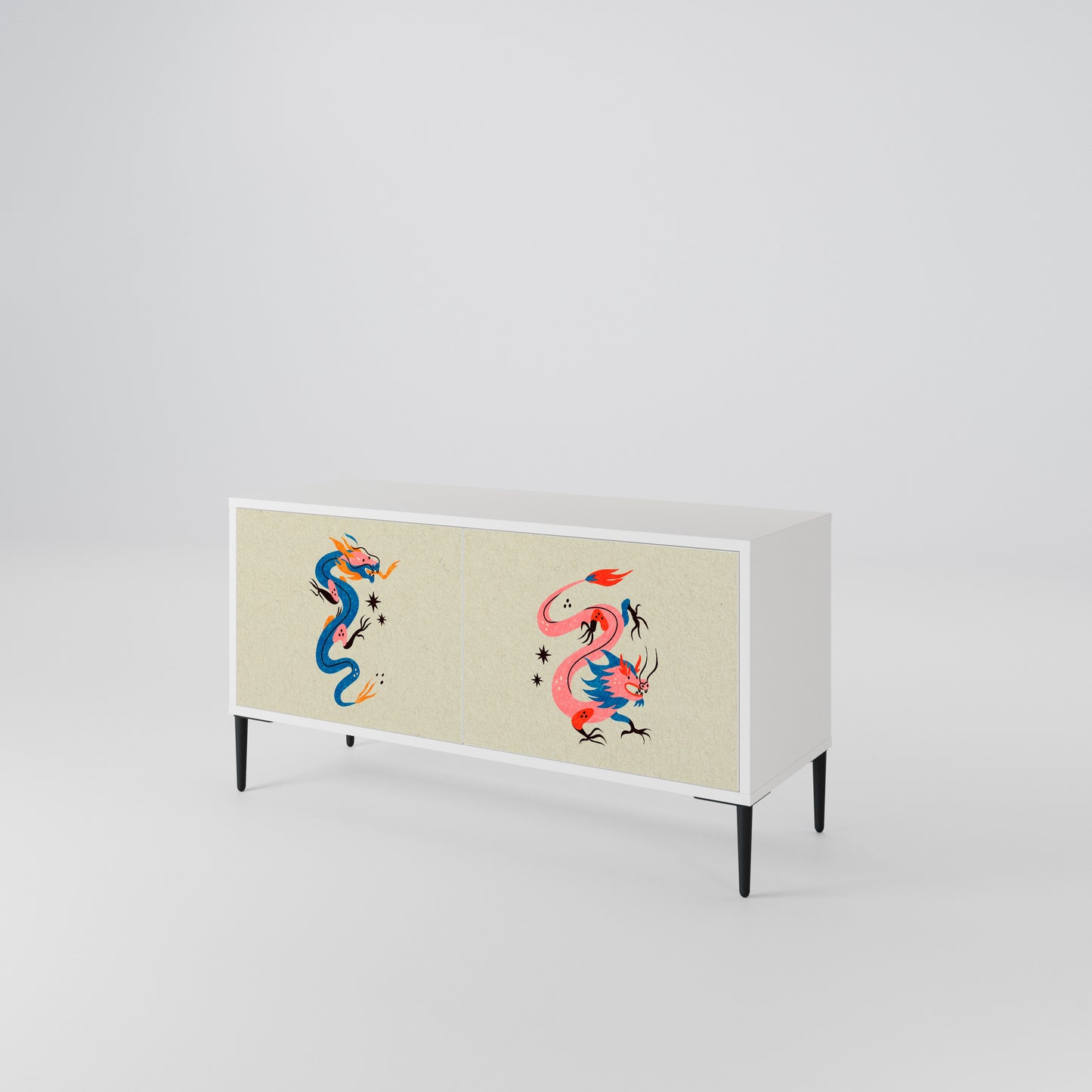 MYTHOLOGICAL CREATURES Compact 2-Door TV Cabinet