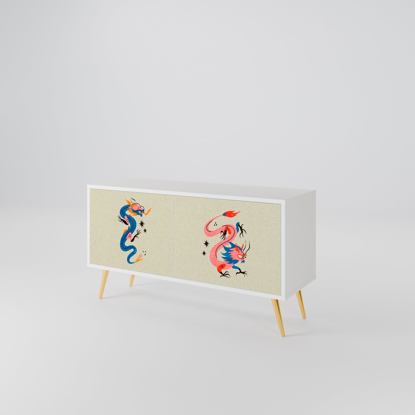 MYTHOLOGICAL CREATURES Compact 2-Door TV Cabinet