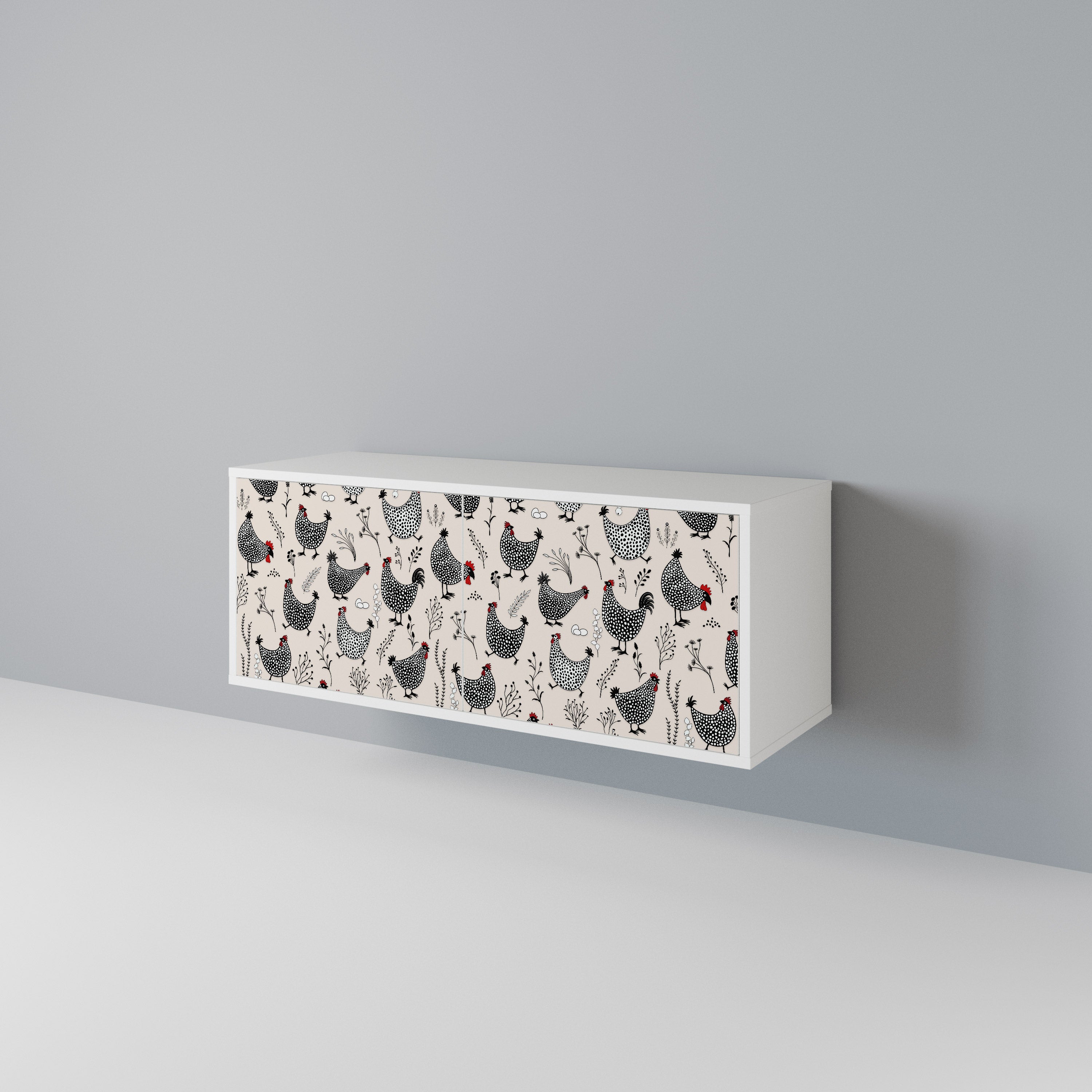 HAPPY HENS Compact 2-Door TV Cabinet