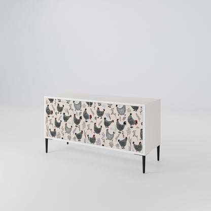 HAPPY HENS Compact 2-Door TV Cabinet