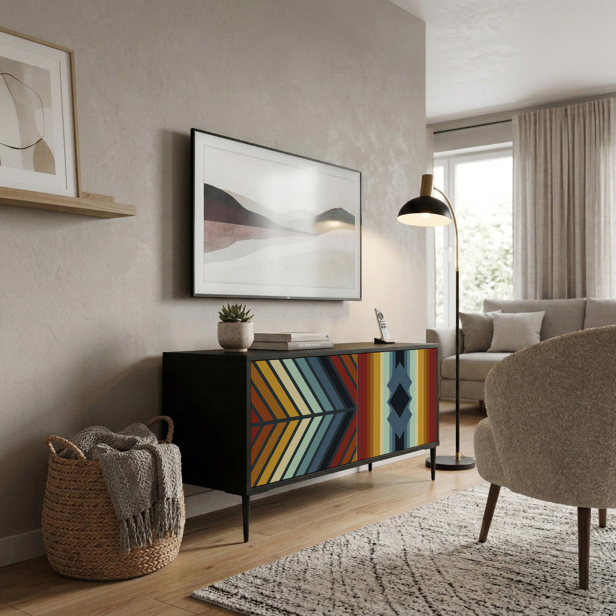 INDIGENOUS ZIGZAG Compact 2-Door TV Cabinet