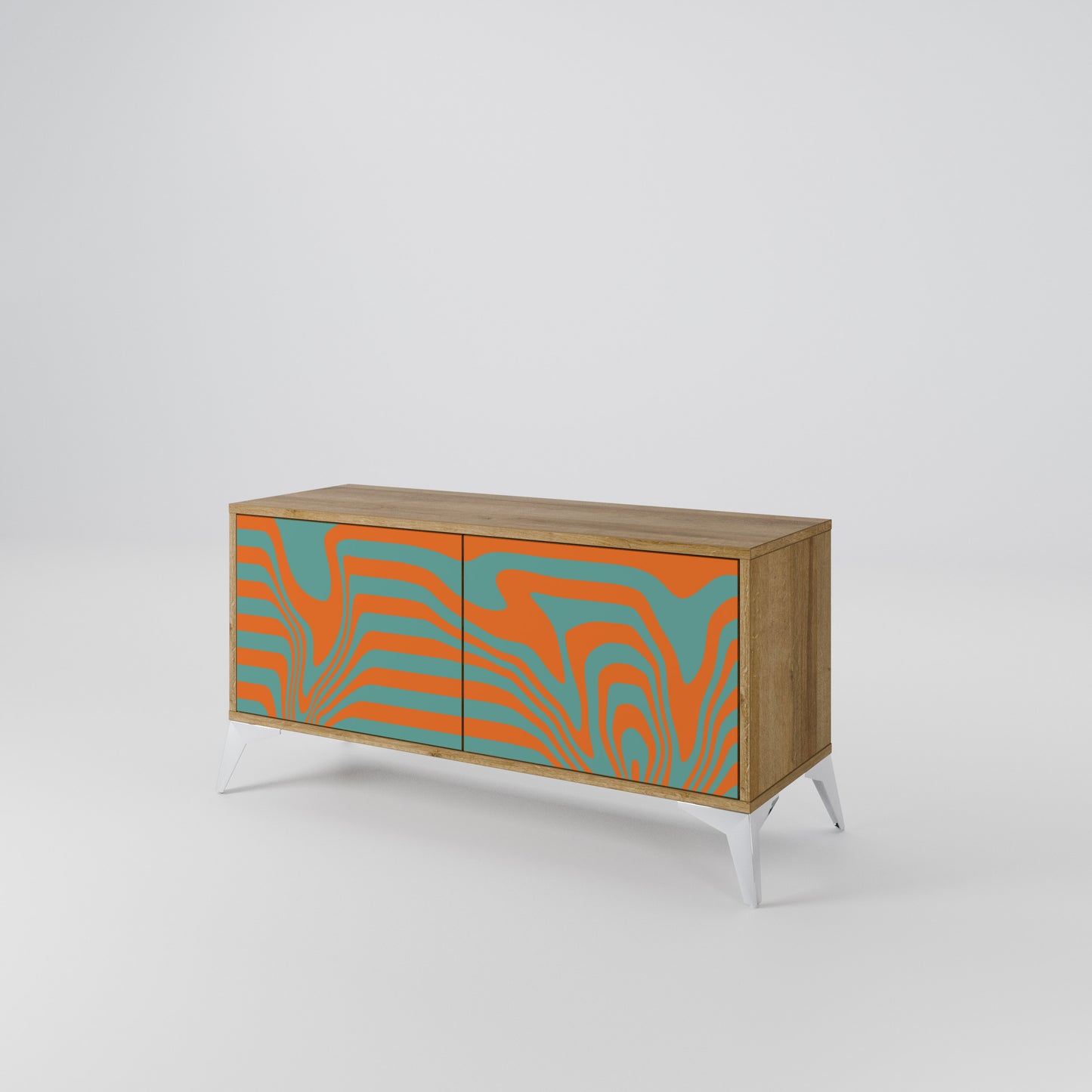 LINE COLLAPSE Compact 2-Door TV Cabinet