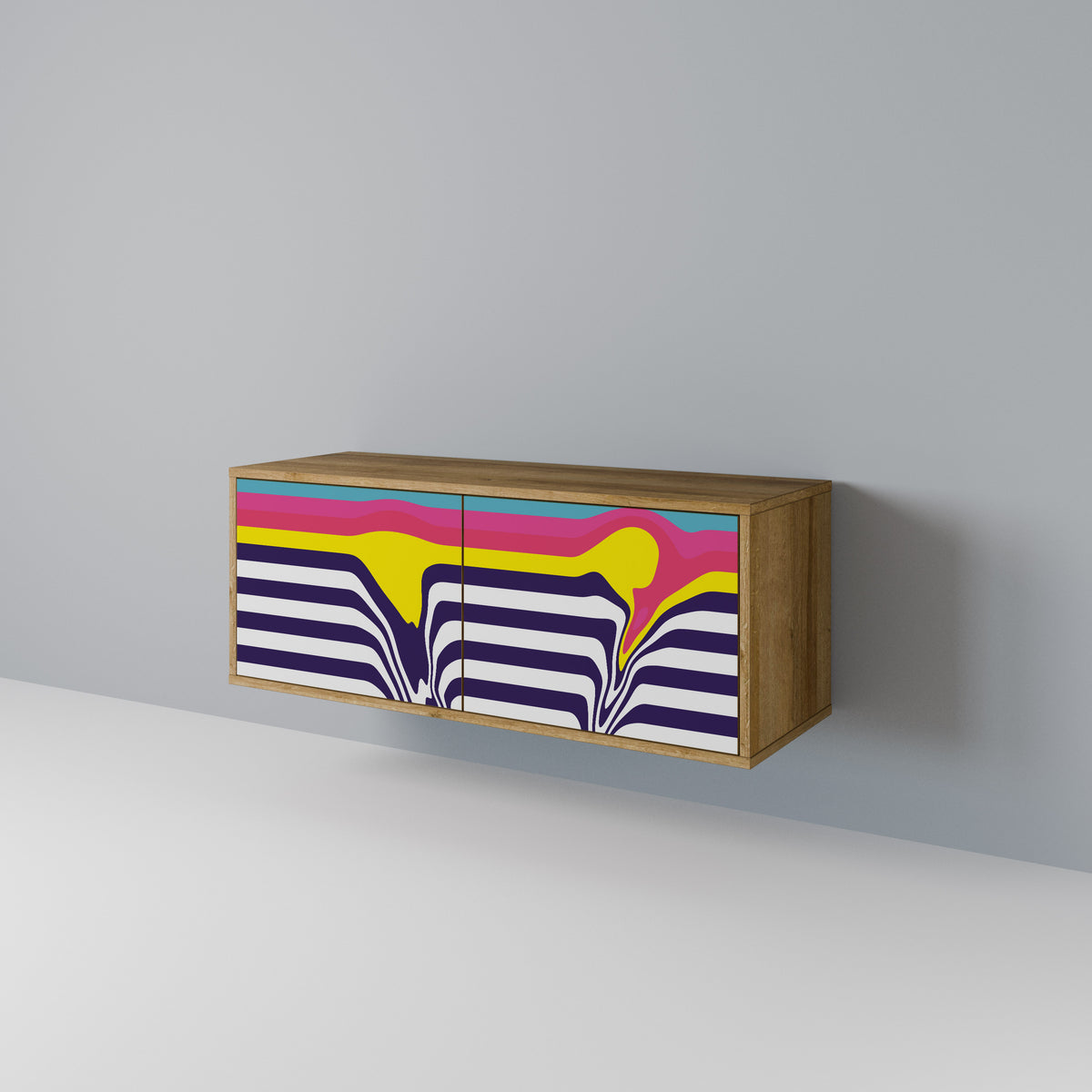 COLORFUL DIVERSION Compact 2-Door TV Cabinet
