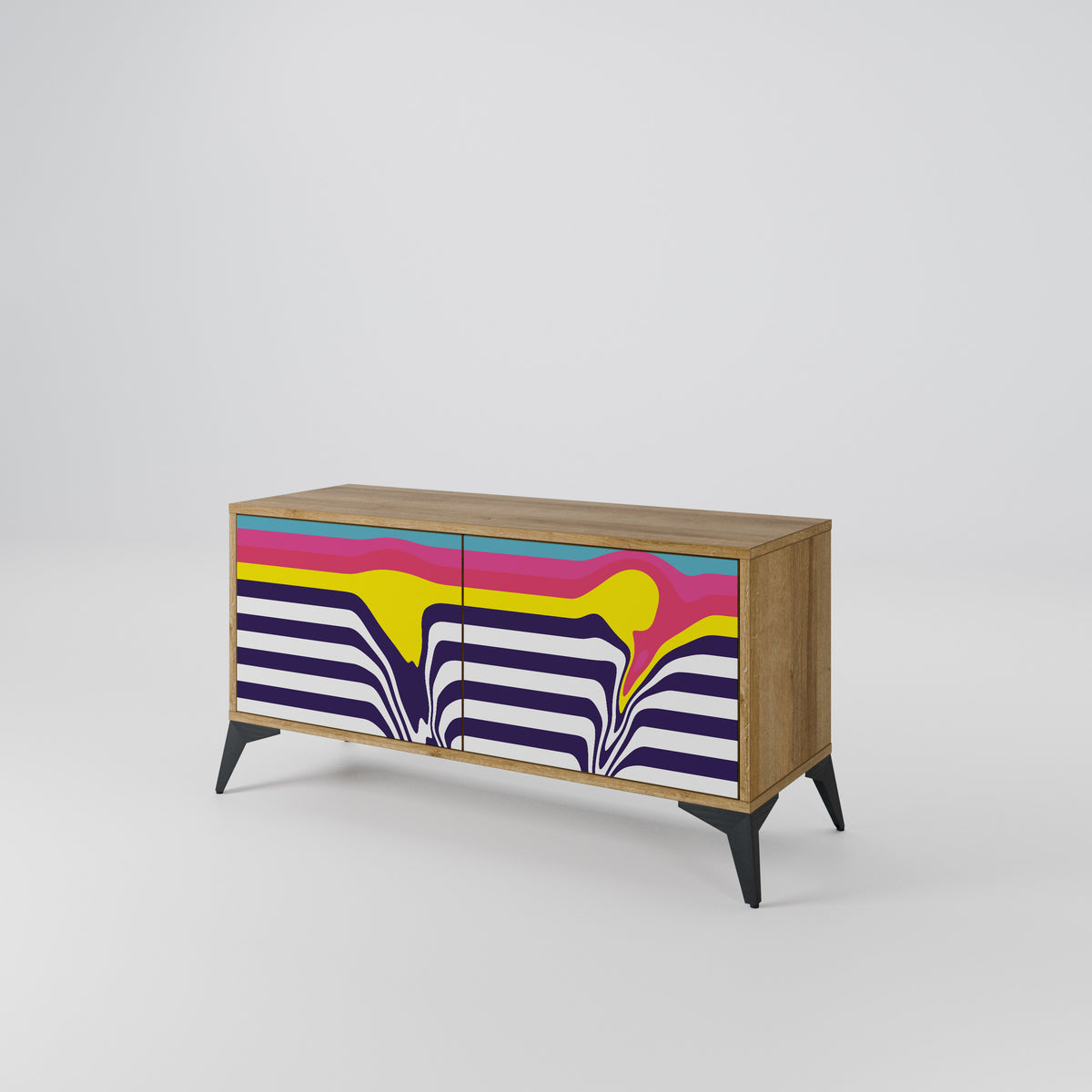 COLORFUL DIVERSION Compact 2-Door TV Cabinet