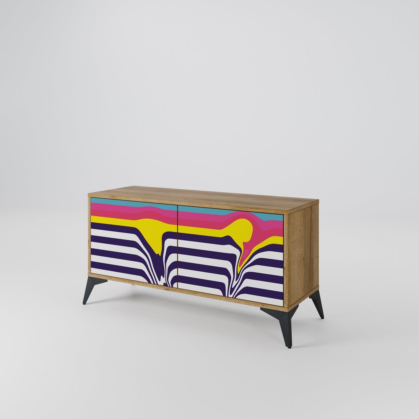 COLORFUL DIVERSION Compact 2-Door TV Cabinet