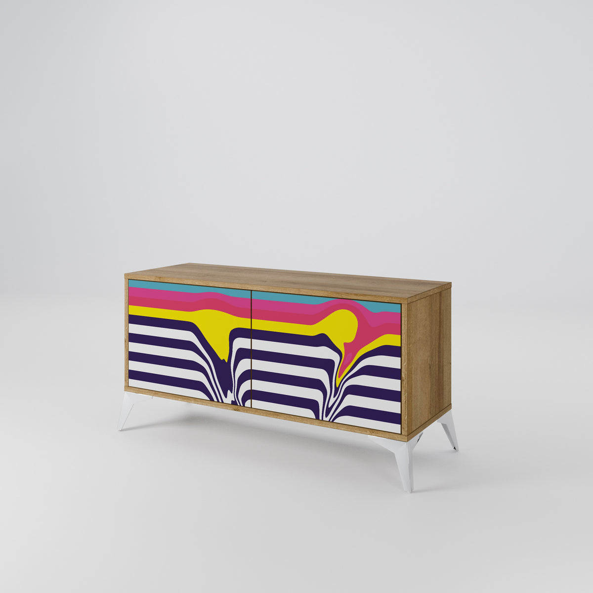 COLORFUL DIVERSION Compact 2-Door TV Cabinet