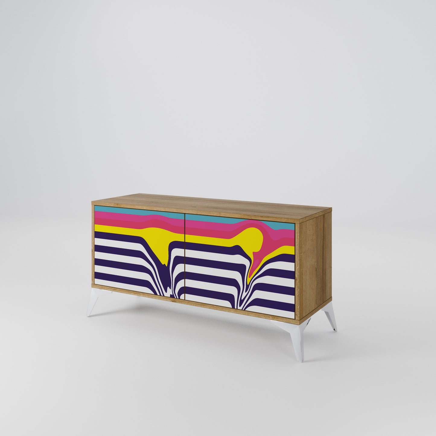 COLORFUL DIVERSION Compact 2-Door TV Cabinet