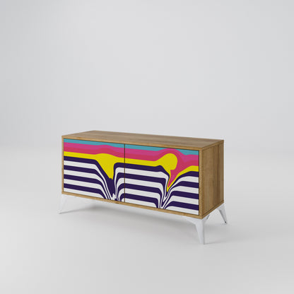 COLORFUL DIVERSION Compact 2-Door TV Cabinet