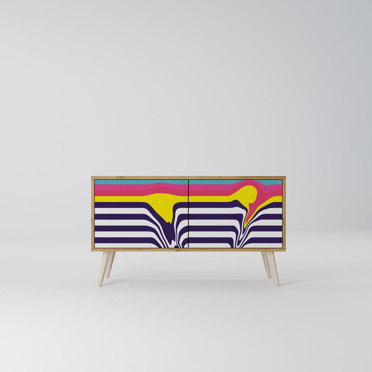 COLORFUL DIVERSION Compact 2-Door TV Cabinet