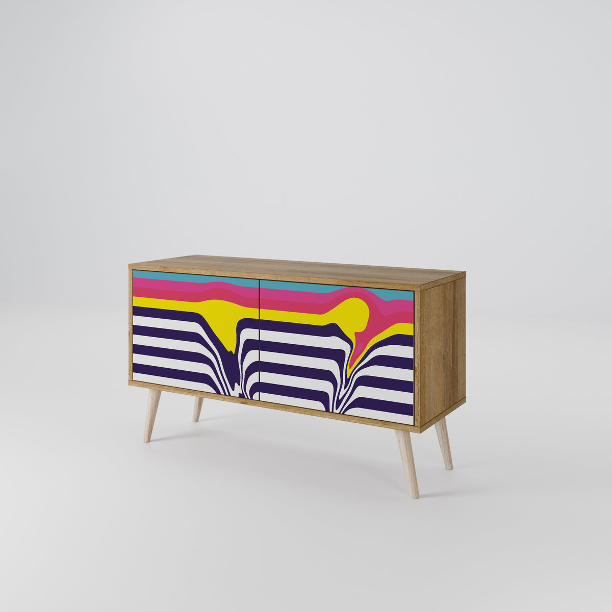 COLORFUL DIVERSION Compact 2-Door TV Cabinet