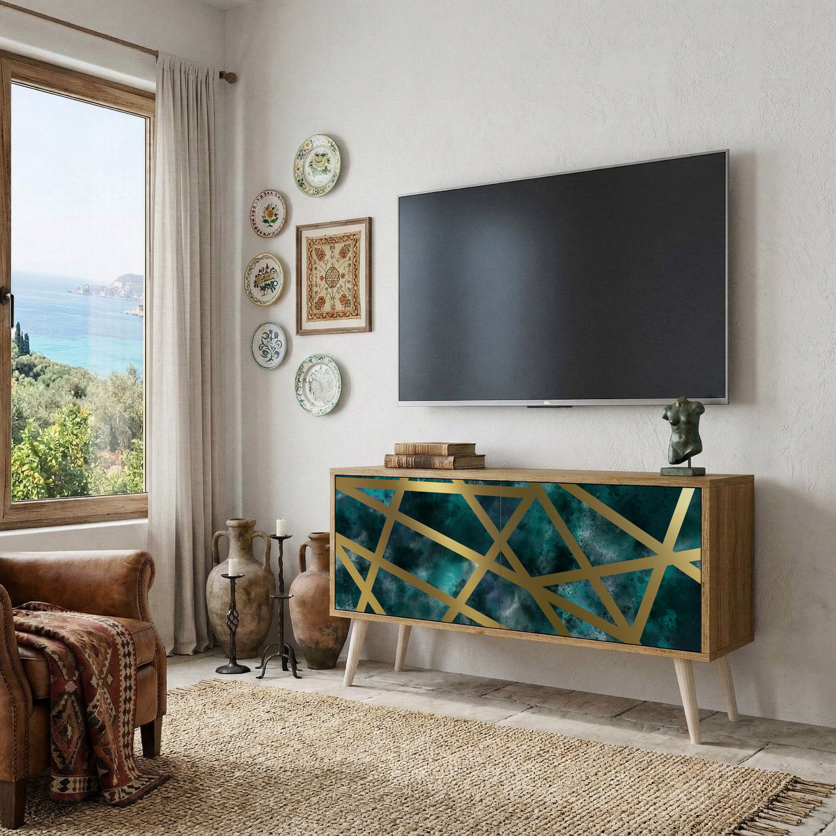 THE LABYRINTH OF GOLD Compact 2-Door TV Cabinet