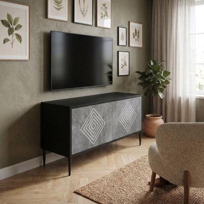POLYGONAL ARTISTRY Compact 2-Door TV Cabinet